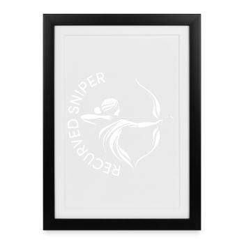Archer Tireur d’élite recourbé Tir à l’arc BSV - Affiche encadrée (27 × 37 cm) - noir - Devant