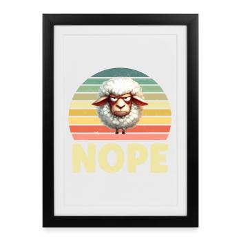 Funny Sheep - Framed poster (27 × 37 cm) - black - Front