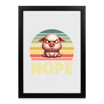 Cochon - Affiche encadrée (27 × 37 cm) - noir - Devant