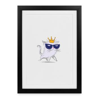 Chat asclépiade - Affiche encadrée (27 × 37 cm) - noir - Devant