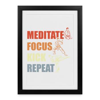 Motivation du karaté - Affiche encadrée (27 × 37 cm) - noir - Devant