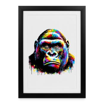 Gorille - Affiche encadrée (27 × 37 cm) - noir - Devant