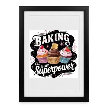 Conception de superpuissance de la boulangerie - Affiche encadrée (27 × 37 cm) - noir - Devant