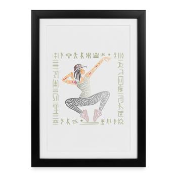 Breakdance woman, hiphop dancer pattern Egypt - Framed poster (27 × 37 cm) - black - Front