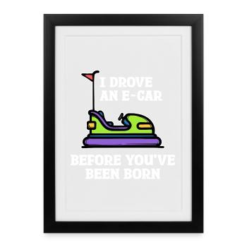 Refueling E-car Electrical Energy Statement Electricity - Framed poster (27 × 37 cm) - black - Front