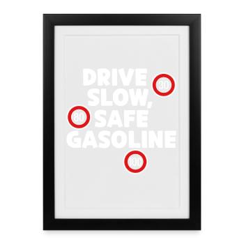 Gasoline Fuel Pump Energy Storage Refueling Statement - Framed poster (27 × 37 cm) - black - Front