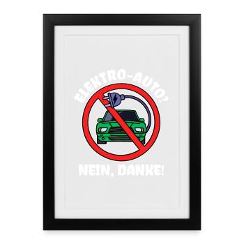 E-car Electrical Energy Electricity Statement Refueling - Framed poster (27 × 37 cm) - black - Front