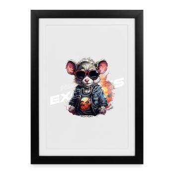 No Excuses - Gerahmtes Poster (27 × 37 cm) - Schwarz - Vorne