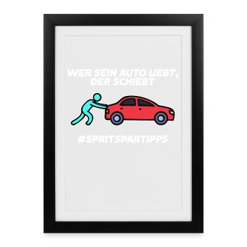 Refueling Car Statement Energy Storage Electricity - Framed poster (27 × 37 cm) - black - Front