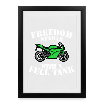 Refueling Statement Energy Engine Filling Station Electricity - Framed poster (27 × 37 cm) - black - Front