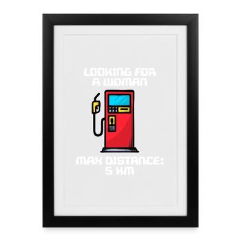 Elektrische Energie Statement Tanken Zapfsäule - Gerahmtes Poster (27 × 37 cm) - Schwarz - Vorne
