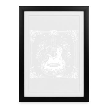 Ukulele Cartoon - Framed poster (27 × 37 cm) - black - Front