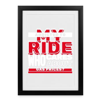 Gas Station Gasoline Statement Energy Power Drive - Framed poster (27 × 37 cm) - black - Front