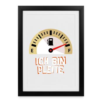 Tanken Statement Tankstelle Benzin Strom Antrieb - Gerahmtes Poster (27 × 37 cm) - Schwarz - Vorne