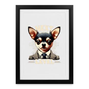 Chihuahua Next Level Costume Chien Cadeau - Affiche encadrée (27 × 37 cm) - noir - Devant