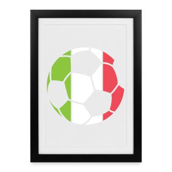 Icône du logo du vainqueur du tournoi du symbole de la boule de l’équipe d’Italie - Affiche encadrée (27 × 37 cm) - noir - Devant