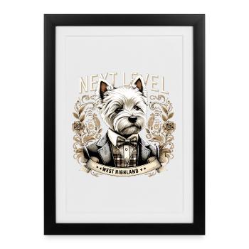 Cadeau West Highland White Terrier Next Level - Affiche encadrée (27 × 37 cm) - noir - Devant
