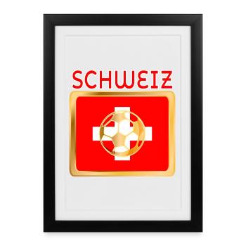 FOOTBALL SPORTS SWITZERLAND GERMAN-SPEAKING SWITZERLAND - Framed poster (27 × 37 cm) - black - Front