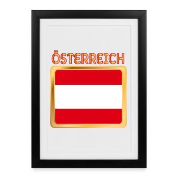 AUSTRIAN FLAG AUSTRIA - Framed poster (27 × 37 cm) - black - Front
