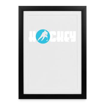 Wintersport Eishockey Schifahrer Schifahren Kalt - Gerahmtes Poster (27 × 37 cm) - Schwarz - Vorne