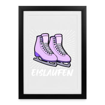 Winter Sports Ice Skating Ice Hockey Snowboard Biathlon - Framed poster (27 × 37 cm) - black - Front