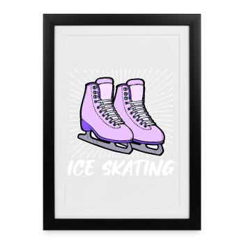 Eislaufen Eishockey Snowboard Wintersport Eis - Gerahmtes Poster (27 × 37 cm) - Schwarz - Vorne