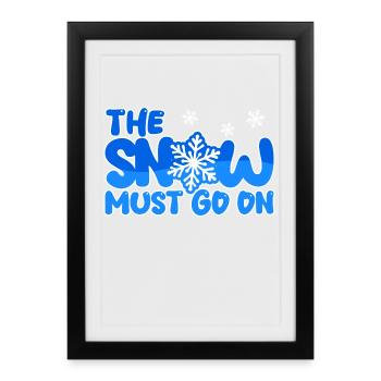 Sports d’hiver Neige Hiver Ski - Affiche encadrée (27 × 37 cm) - noir - Devant