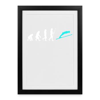Ski Sports d’hiver Évolution Skieurs Hiver - Affiche encadrée (27 × 37 cm) - noir - Devant