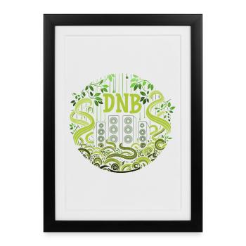 dnb jungle, drum and bass junglist - Affiche encadrée (27 × 37 cm) - noir - Devant