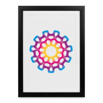 Yoga Course Mandala Meditation colorful - Framed poster (27 × 37 cm) - black - Front