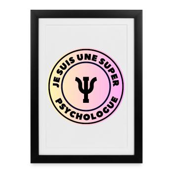je suis une super psychologue - Affiche encadrée (27 × 37 cm) - noir - Devant