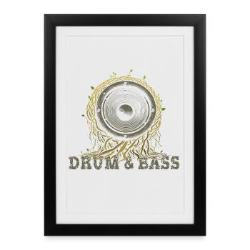 dnb jungle racines et pierres - Affiche encadrée (27 × 37 cm) - noir - Devant