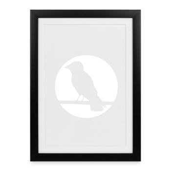 Crow on a branch - Framed poster (27 × 37 cm) - black - Front