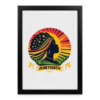 Célébrer Juneteenth : liberté, héritage, unité - Affiche encadrée (27 × 37 cm) - noir - Devant