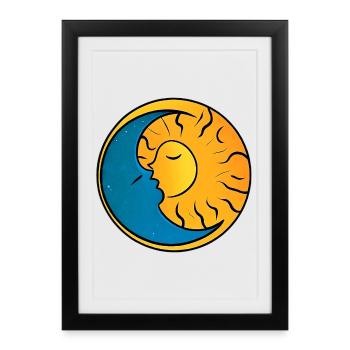 Sun and Moon - Framed poster (27 × 37 cm) - black - Front