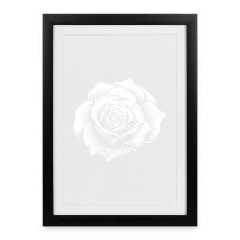 Pink lines in white - Framed poster (27 × 37 cm) - black - Front