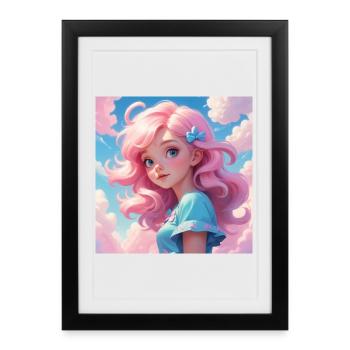 Fille - Affiche encadrée (27 × 37 cm) - noir - Devant
