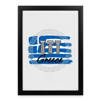 Grèce - Affiche encadrée (27 × 37 cm) - noir - Devant