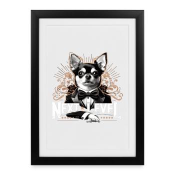Chihuahua Next Level Costume Tuxedo Chien Cadeau - Affiche encadrée (27 × 37 cm) - noir - Devant
