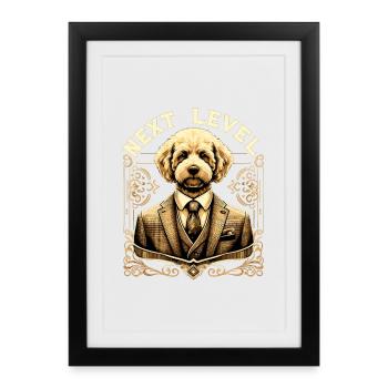 Cadeau de costume Goldendoodle Dog Next Level - Affiche encadrée (27 × 37 cm) - noir - Devant