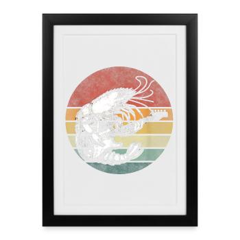 Crayfish Rock Sunset Guitar - Framed poster (27 × 37 cm) - black - Front