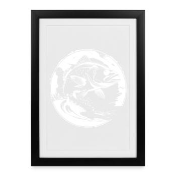 Fish Graphic - Framed poster (27 × 37 cm) - black - Front