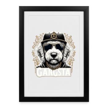Goldendoodle Gangsta Golden Doodle Dog Gift - Framed poster (27 × 37 cm) - black - Front