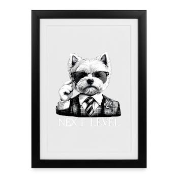 West Highland White Terrier Next Level Suit - Framed poster (27 × 37 cm) - black - Front