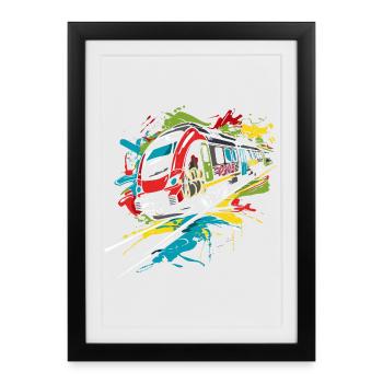 Graffiti Railway - Framed poster (27 × 37 cm) - black - Front