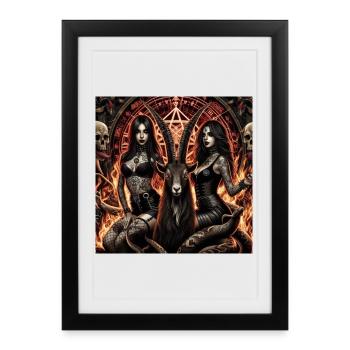 Living with Satan - Framed poster (27 × 37 cm) - black - Front