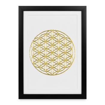Fleur de vie Or | Fleur de vie Or - Affiche encadrée (27 × 37 cm) - noir - Devant