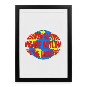Asile d’aliénés de la Terre - Affiche encadrée (27 × 37 cm) - noir - Devant