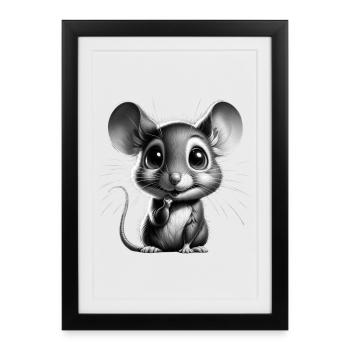 Adorable Cute Mouse Design - Framed poster (27 × 37 cm) - black - Front
