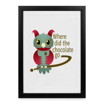 Vert chocolat - Affiche encadrée (27 × 37 cm) - noir - Devant